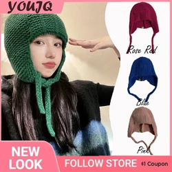 Y2k-女性用ウィンターキャップ,暖かいボンベ,冬の日よけ帽,耳の保護,Skullibeanies,ロシアのイヤーフラップ付き