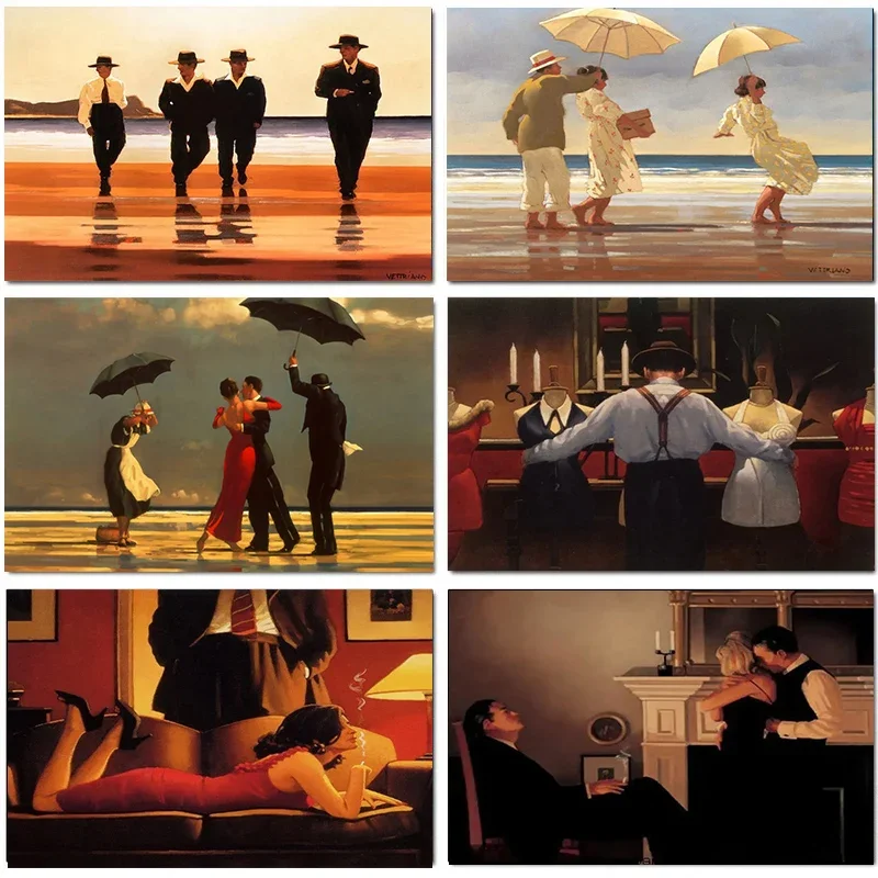 Scottish Artist Jack Vettriano Portrait Artwork Canvas Painting Posters and Print Wall Art Living Room Home Decoration and Gi