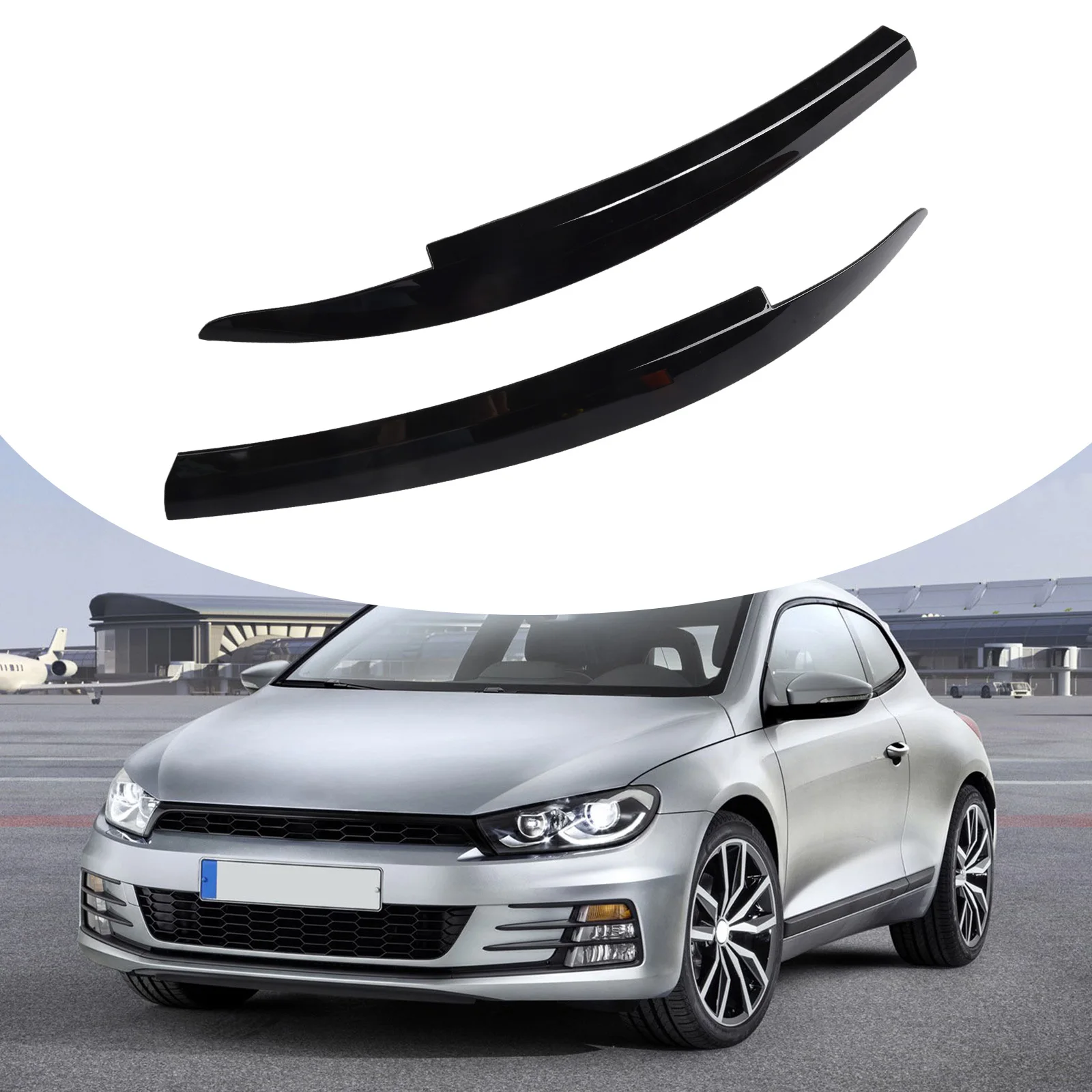 

Для Scirocco 09-17 отделка бровей фар веко глянцевый черный 2 шт. аксессуары крышка отделка замена фары