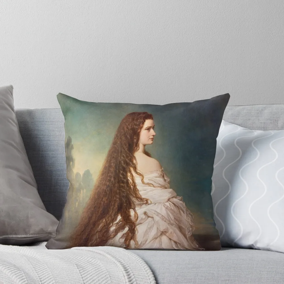 Empress Sisi Elisabeth of Austria (1865) - Franz Xaver Winterhalter Throw Pillow pillowcases for sofa cushions