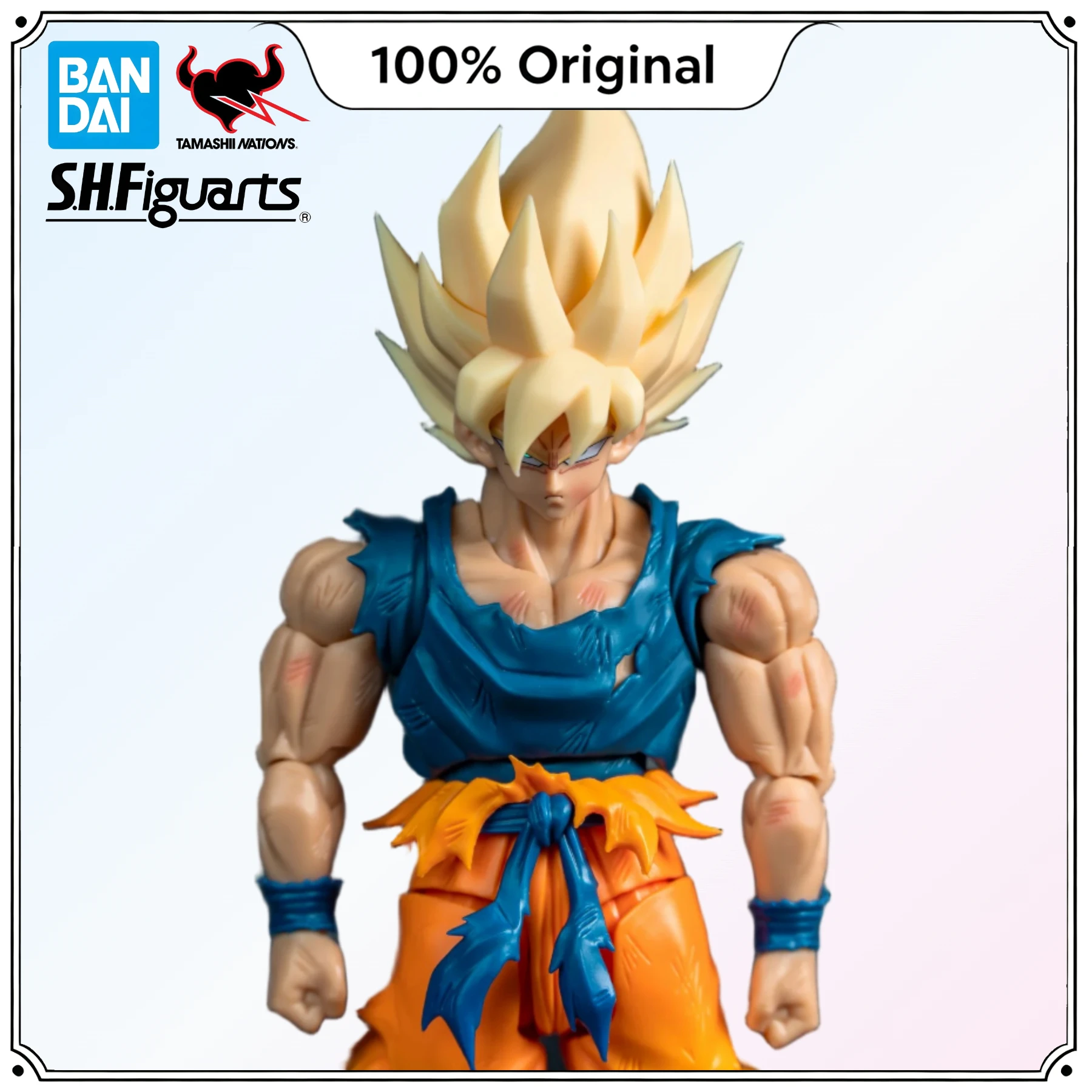 Figura de acción coleccionable de Son Goku, guerrero furioso Super Saiyan, de la serie Dragon Ball Z, 100 % original, de la marca BANDAI SHF. Ideal como regalo.