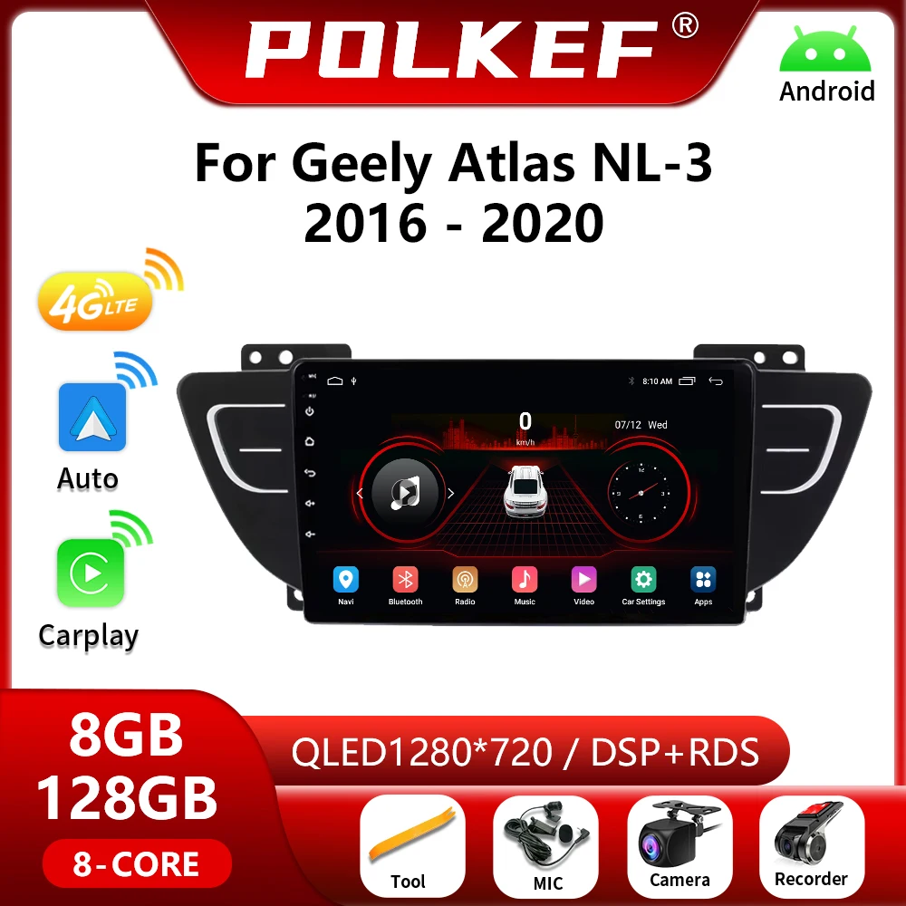 

Android 13 Car Multimedia For Geely Atlas NL-3 2016-2020 Video Player Navigation GPS 4G Carplay DVD 2 din DVD Stereo Head Unit