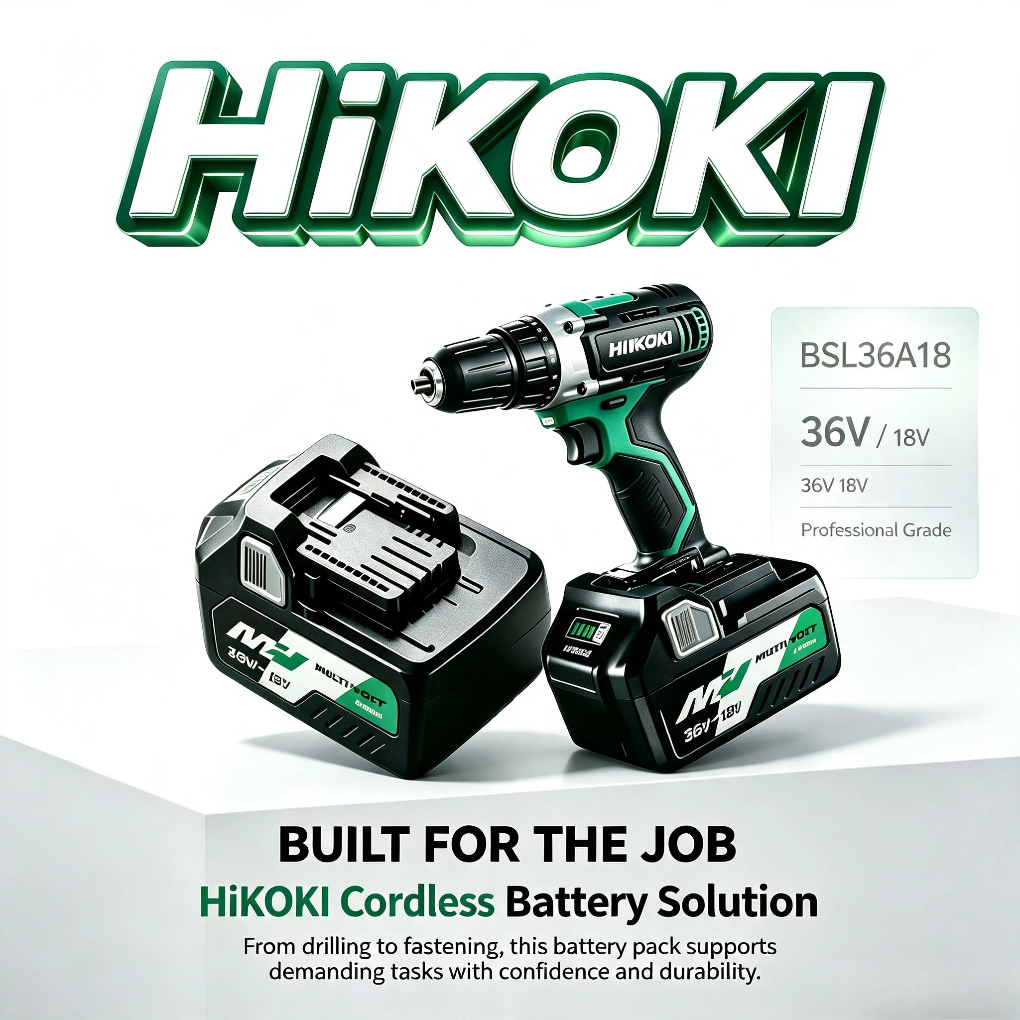 HiKOKI Genuine  lithium battery,dual 18V/36V 5000mAh   BSL36A18 battery for 36V rotary hammer drill More affordable and durable