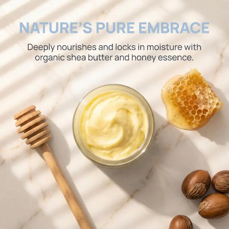 Butter Honey Moisturizing Cream Nourishing Hydrating For Face Body Soft Residue Free For Daily Skincare Routine