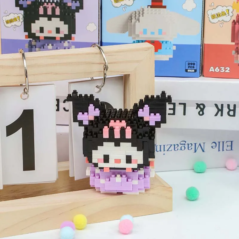 Disney Hello Kitty new Building Block Anime Figure Kuromi Assembled Toys Decorative Ornament Model Children\'s Puzzle Dolls Gifts