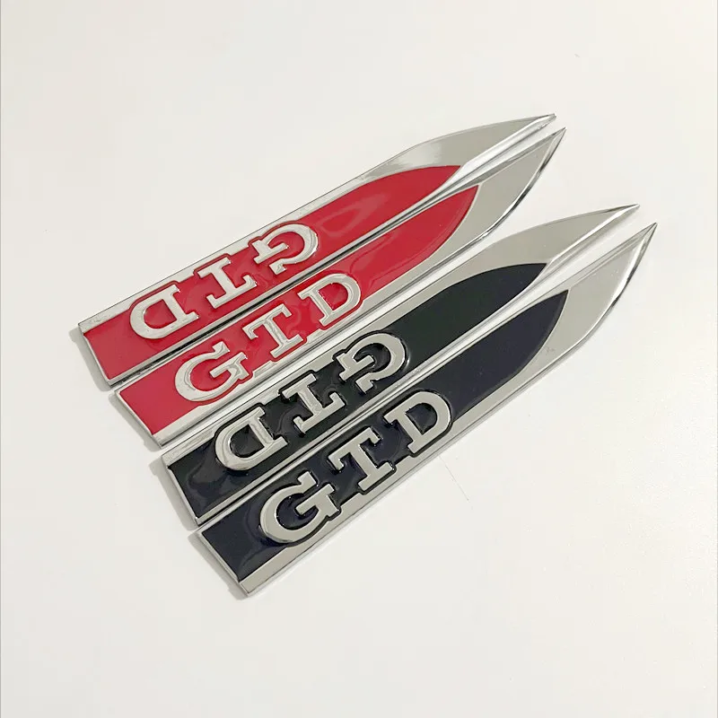1Pair 3D Metal Car Fender Badge Decal GTD Logo Sticker For Volkswagen VW Golf 4 5 6 7 MK4 MK5 MK6 MK7 GTD Emblem Accessories