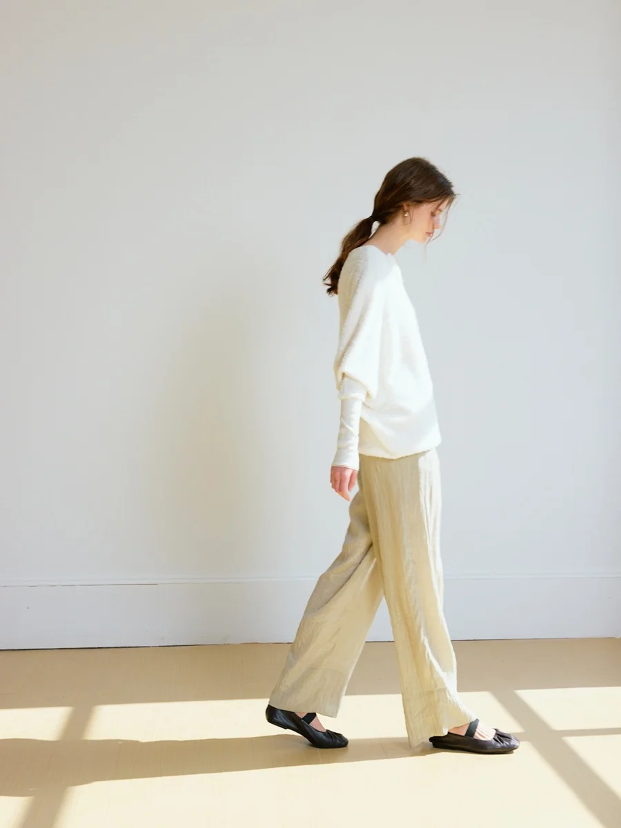 

Comfortable Casual Wide Leg Pants Dstring High Waist Ry Fiber Spring 2025 Season Versatile Spring Color Series Women's ...