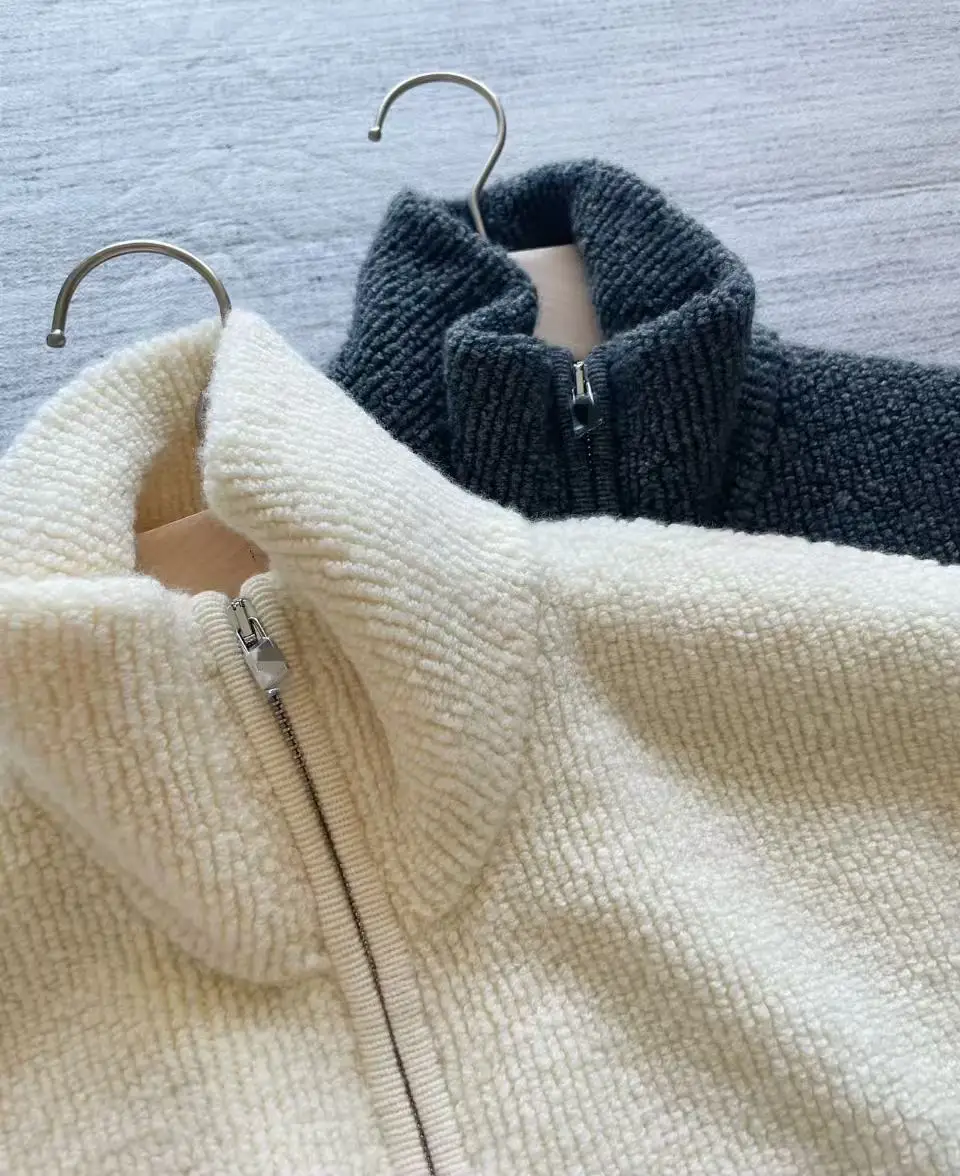 

Осень-зима, новый кашемировый жилет с полувысоким воротником, кардиган, жилет на молнии, толстая куртка