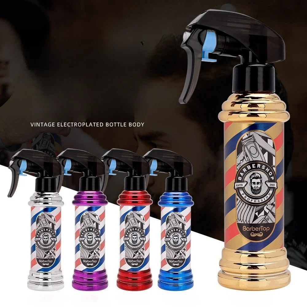 Professional Sanitizer Spray Bottle Vintage Glass with Nozzle Alcohol Disinfectant Dispenser for Barber Salon Hair Styling Tool