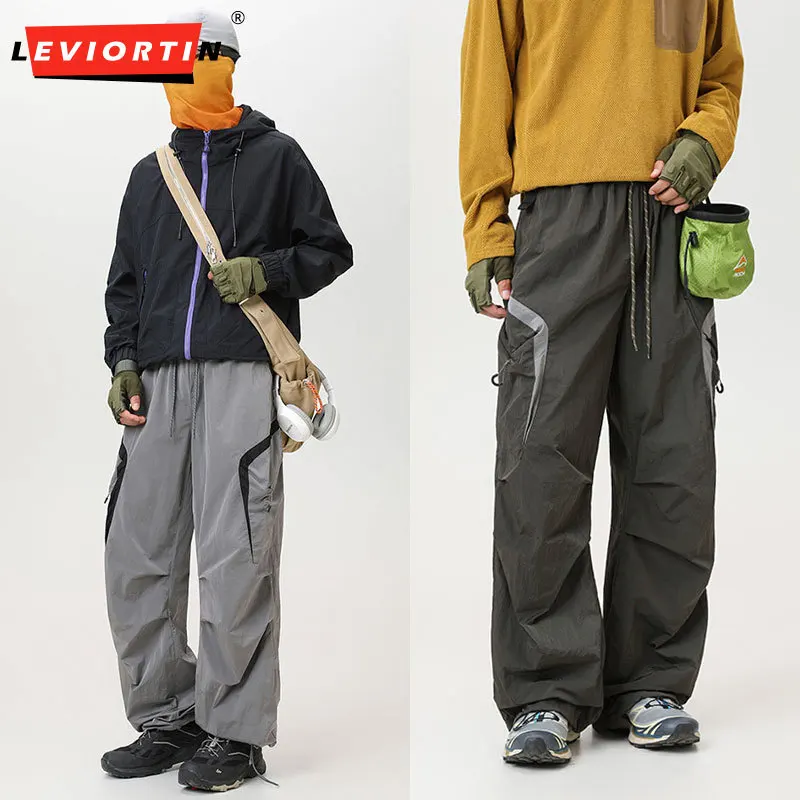 Men's Techwear Cargo Pants High Street Loose Fit Casual Lightweight Trousers Versatile Commuter & Outdoor Sports Pants