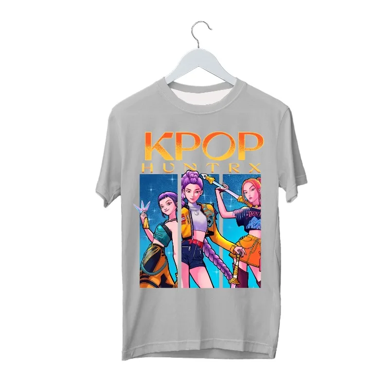 2026 الساخن هنتركس Kpop شيطان الصيادين تي شيرت للبنين بنات المشجعين هدية الصيف طاقم الرقبة قصيرة الأكمام تيز موضة الاطفال تي شيرت