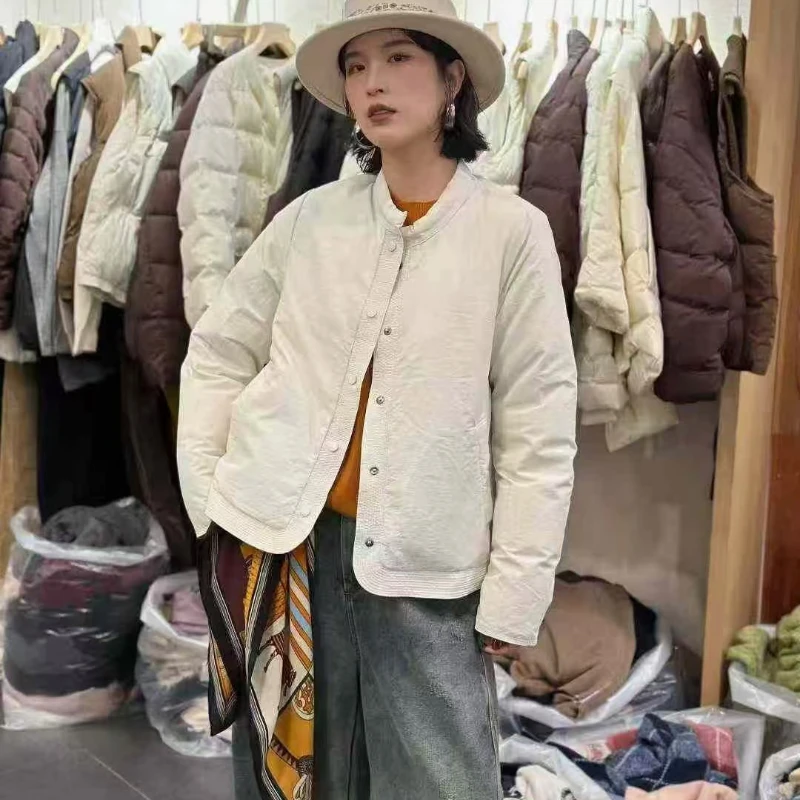 الشتاء اليابانية الجديدة الدافئة عكسها سترة منفوخة 90% بطة أسفل بلون أسفل سترة للنساء ملابس خارجية متعددة الاستخدامات #6