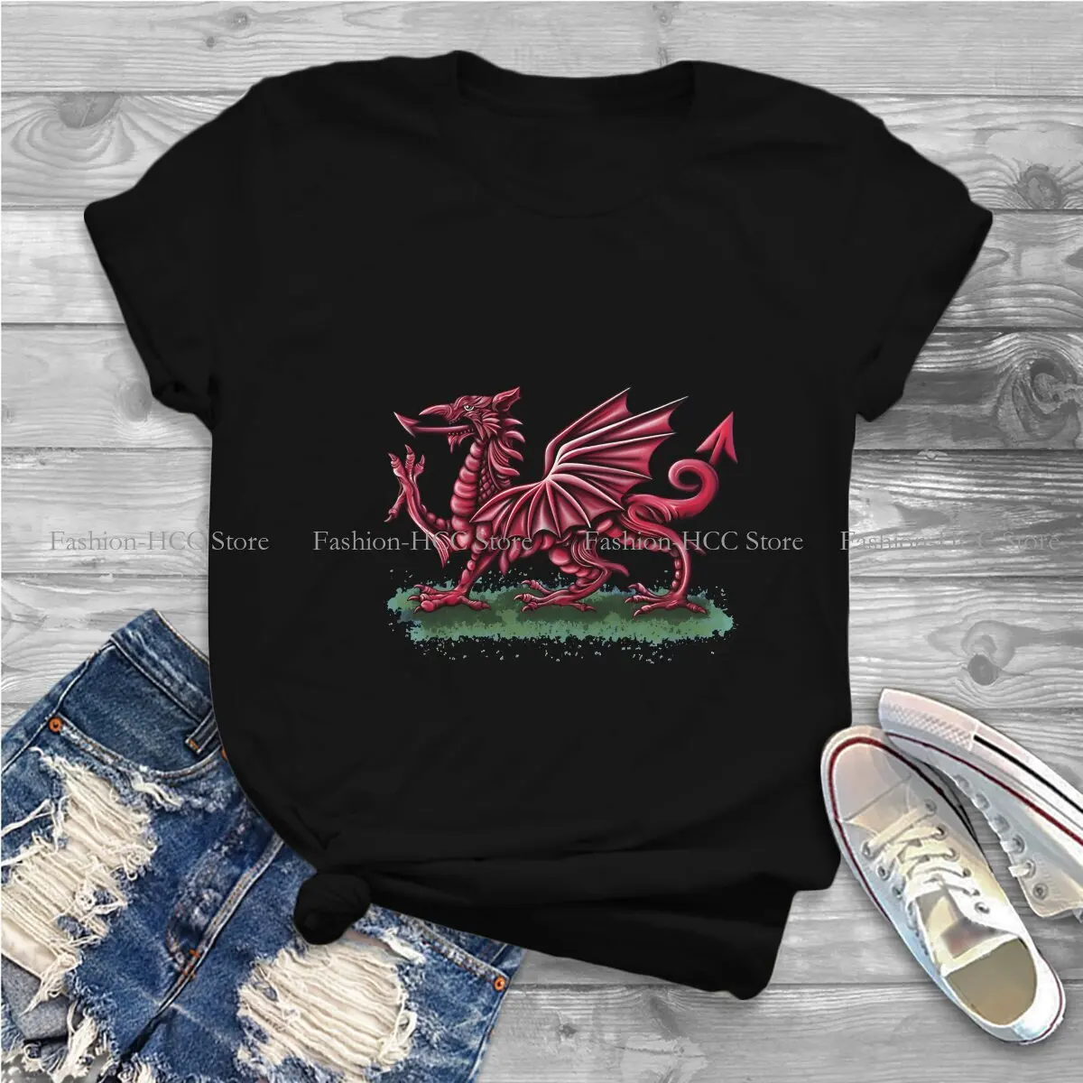 Dragon Design Polyester TShirts Welsh Personalize Homme T Shirt Funny