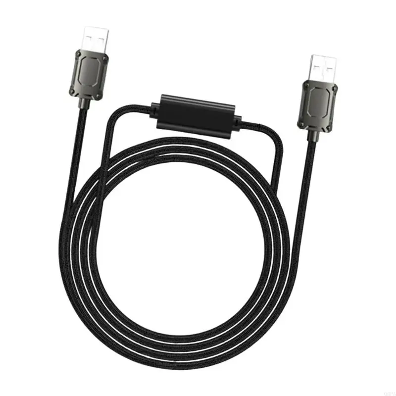 Q6PA Computer Streaming Cable USB-A to USB-A 2M for Recording Transfer, Sound Card Connection, and Daily Desk Use Tasks