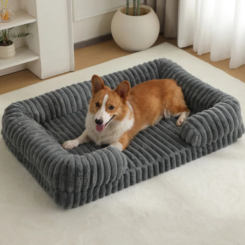 Large Dog Bed Warm Winter Pet Mat Cozy Cat Cushion Soft Comfortable Rest for Dogs And Cats - Plush Material for Extra Snuggle view 4