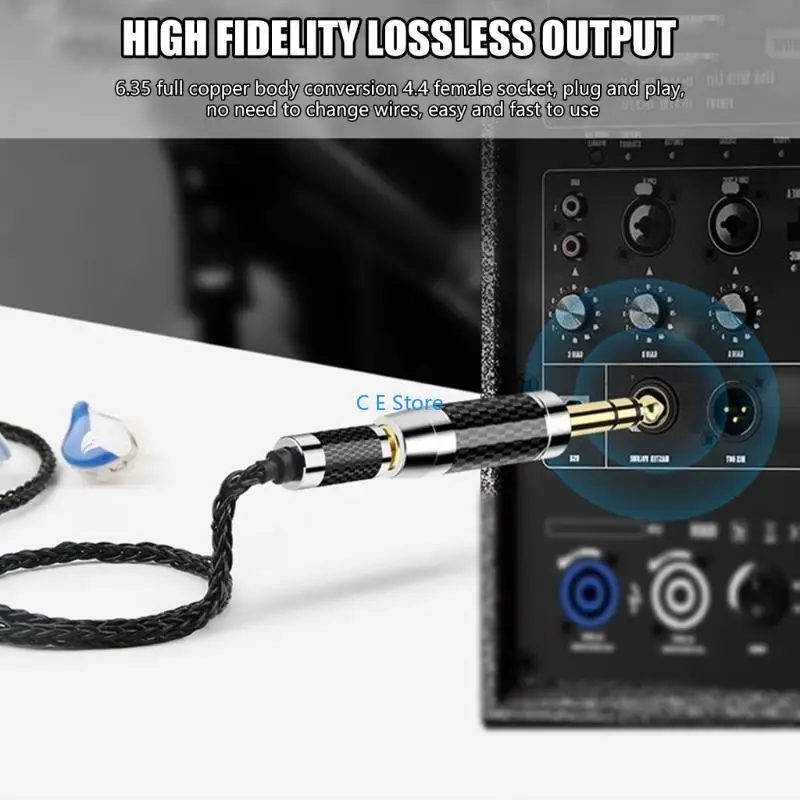 6.35mm Male To 2.5 3.5 4.4mm Female Stereo Sound Headphone Adapter Converters Gold