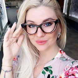 Fashion Retro Cat Eye Ladies Frame Anti Blue Light Photochromic Prescription Farsightedness Reading Glasses Degree +1.5 +2.5 +6