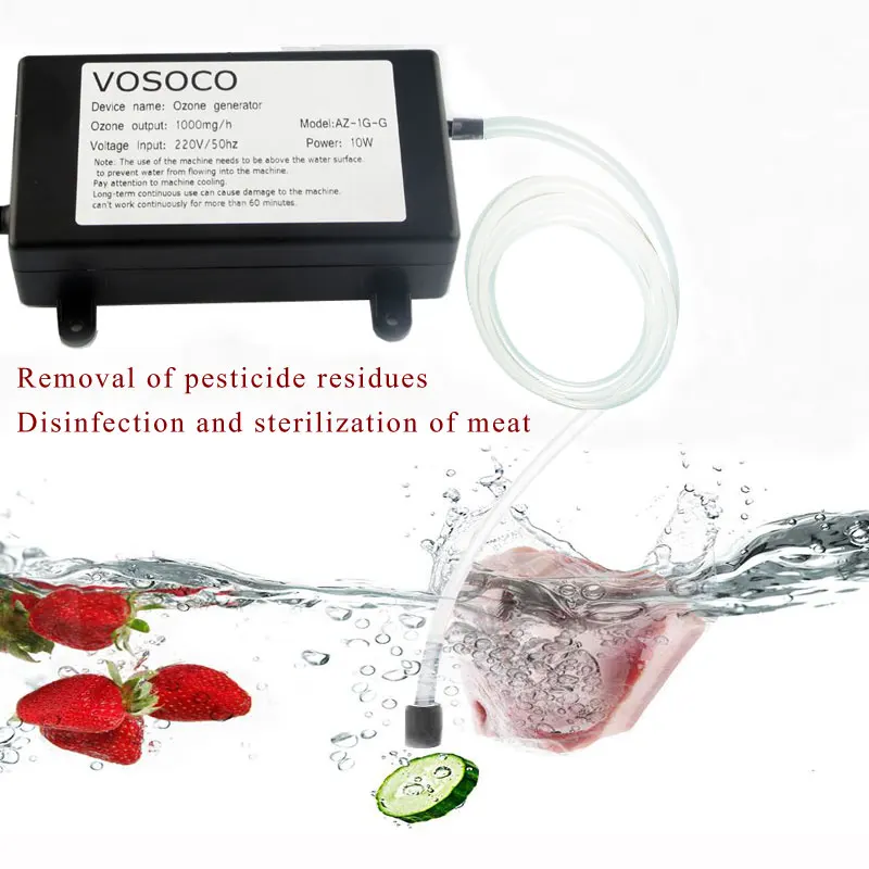 VOSOCO 1000mg Ozone Generator Ozonizer Water Air Purifier cleaner Fruit Vegetable Meat Clean Kitchen Toilet Deodorize 220V 110V image 5