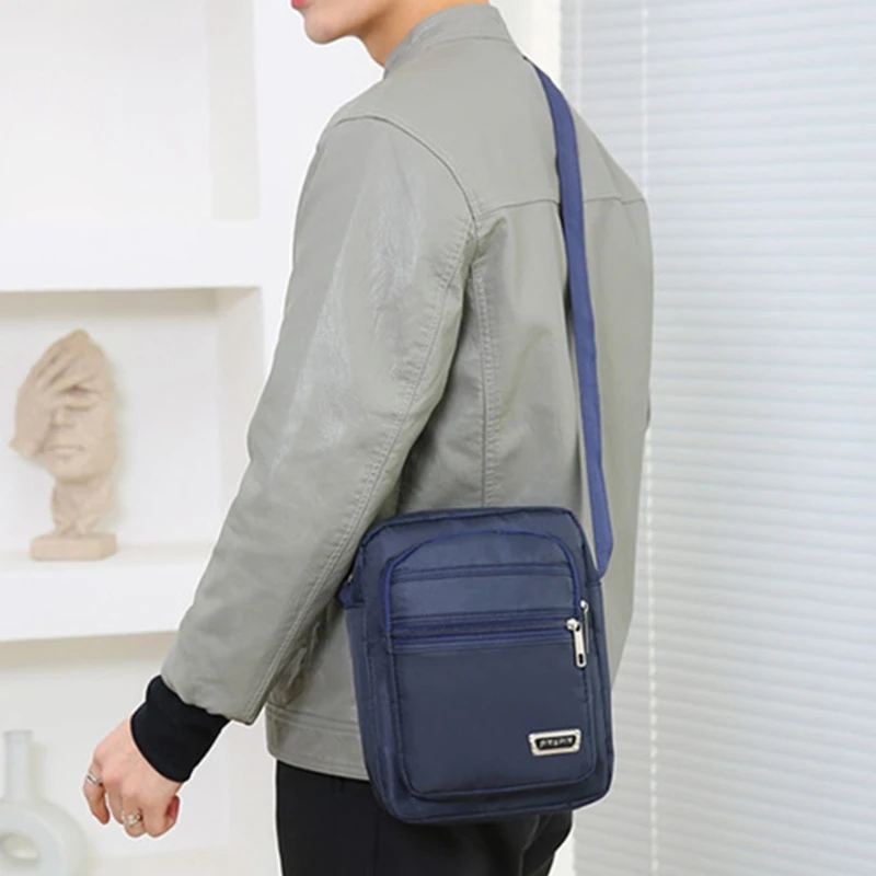 Bolsos hombro para hombre, bolso cruzado informal Oxford, bolsos negocios multifuncionales