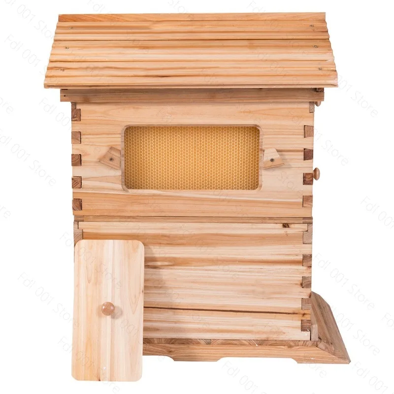 Apiculture Equipment Waxed Cedar Wood Flow Honey Hive Automatic Self-flow Beehive Box
