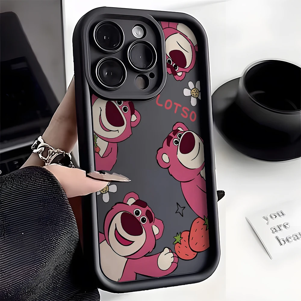 

Lotso Bear Phone Case for Samsung Galaxy A73 A71 A55 A54 A53 A52 A51 A34 A33 A32 A23 A14 A13 A12 4G 5G Ladder Lens Protection