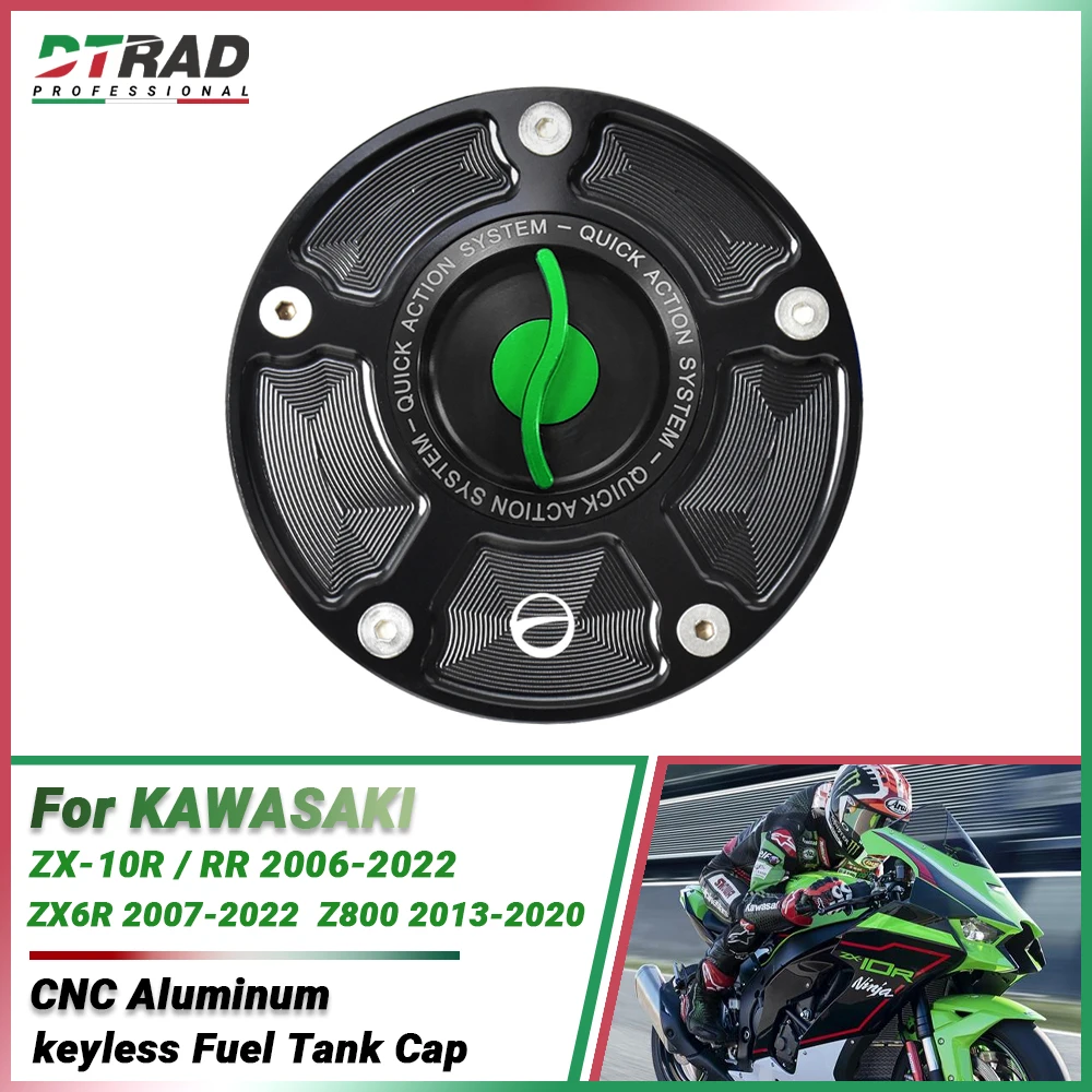 Motorcycle accessories for Kawasaki ZX10R/RR 2006-2022 ZX6R 2007-2020 CNC aluminum alloy high-quality keyless fuel tank cap