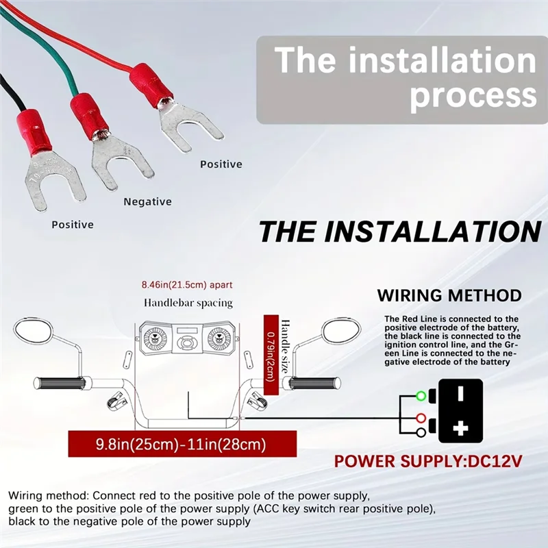 REPLA-Speaker Bezprzewodowy System Audio Stereo do Motocykla 12V Montowany na Kierownicy, Zawiera Odtwarzacz MP3, Wejście AUX, USB i Radio FM