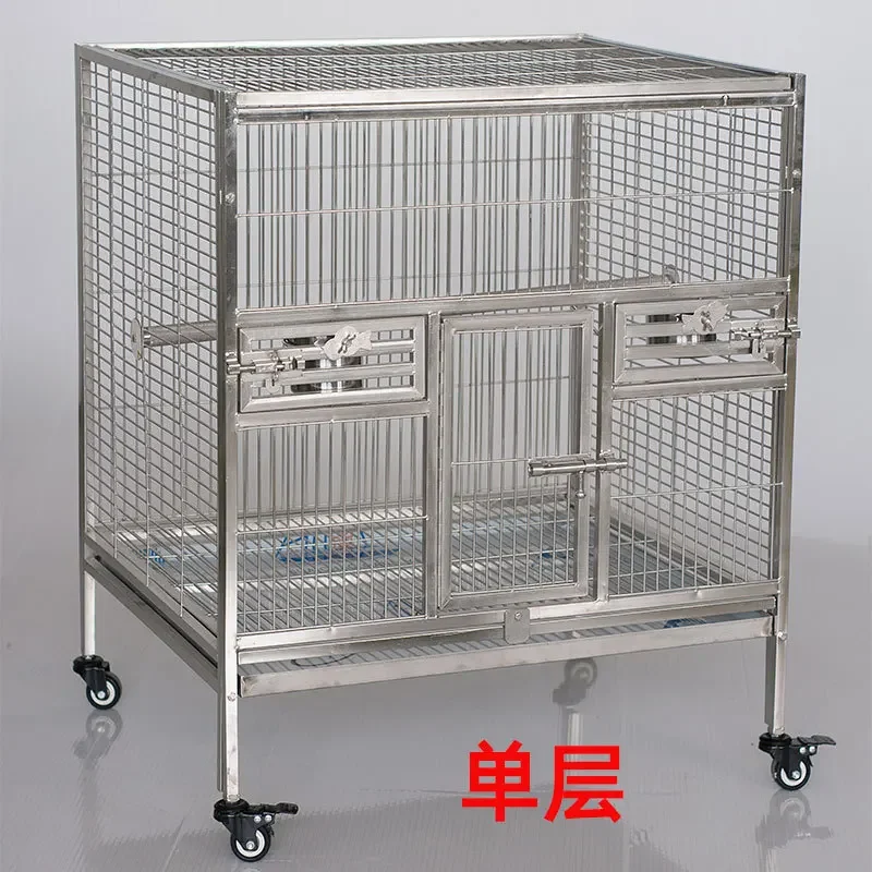 Parrot cage stainless steel medium and large double-layer bird cage pet display
