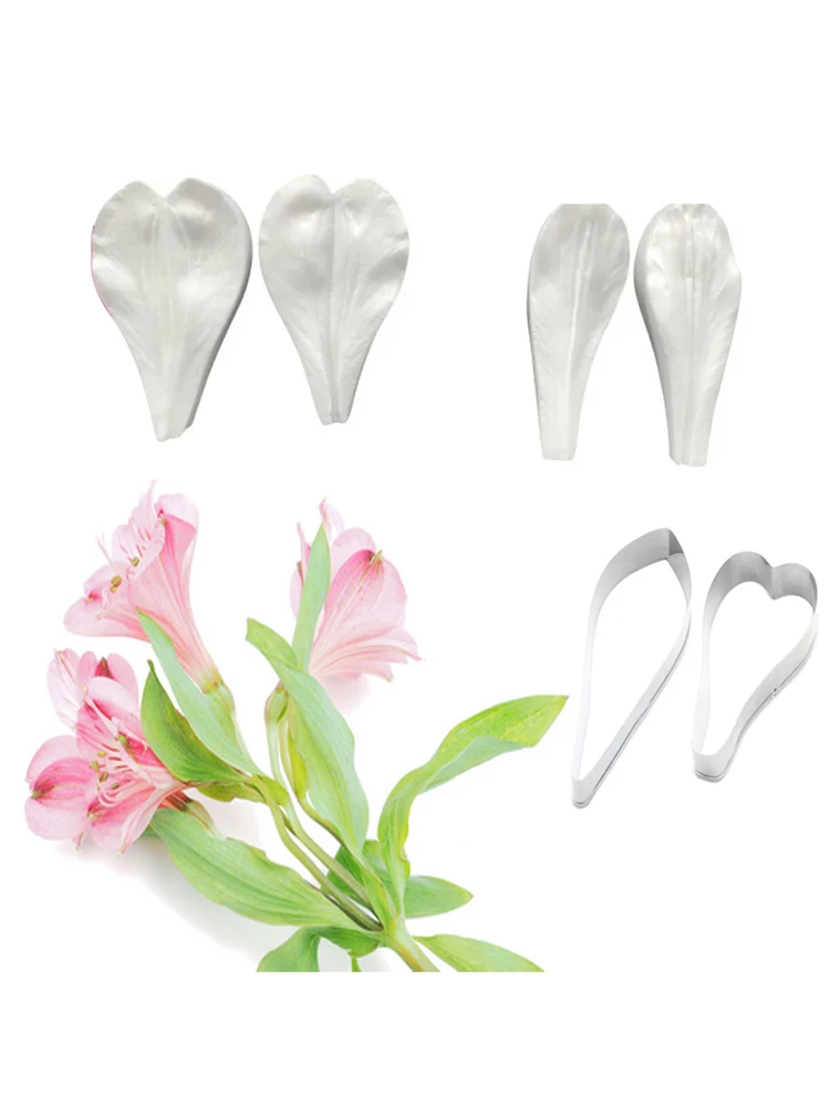 6PCS Peruvian Lily Veiners &Cutters Flower Moldes De Silicon Chocolate Fondant Cake Decorating Tool Sugar Molde Para Pastel