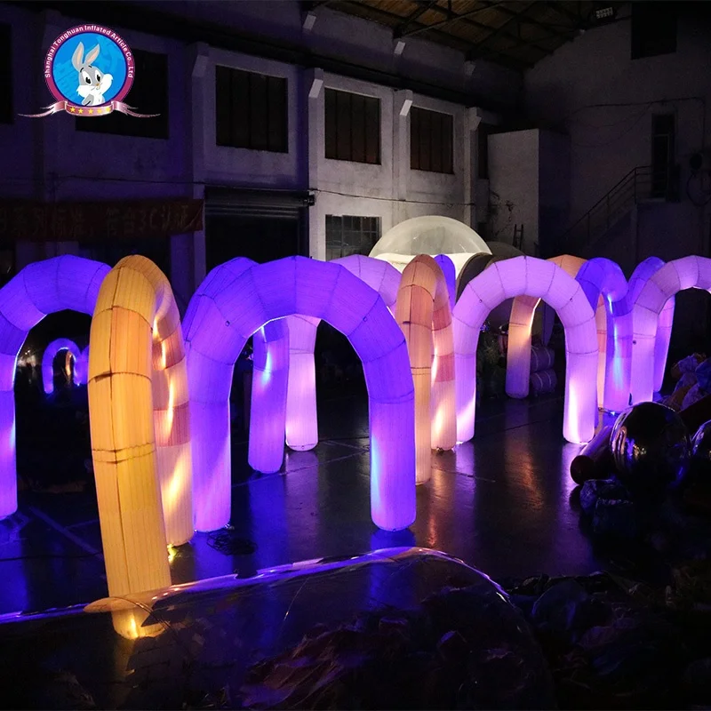 2025, feuerhemmender aufblasbarer Lichttunnel, individueller Logo-Torbogen für Weihnachten, Karneval, Markenförderungen, Außenwerbung