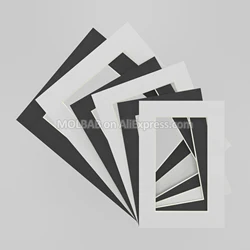 White/Black Photo Mats Rectangle/Oval/Square/Circle Paper Mounts For 6/7/8 inch Picture Frame Passepartouts 100PCS/Lot Wholesale