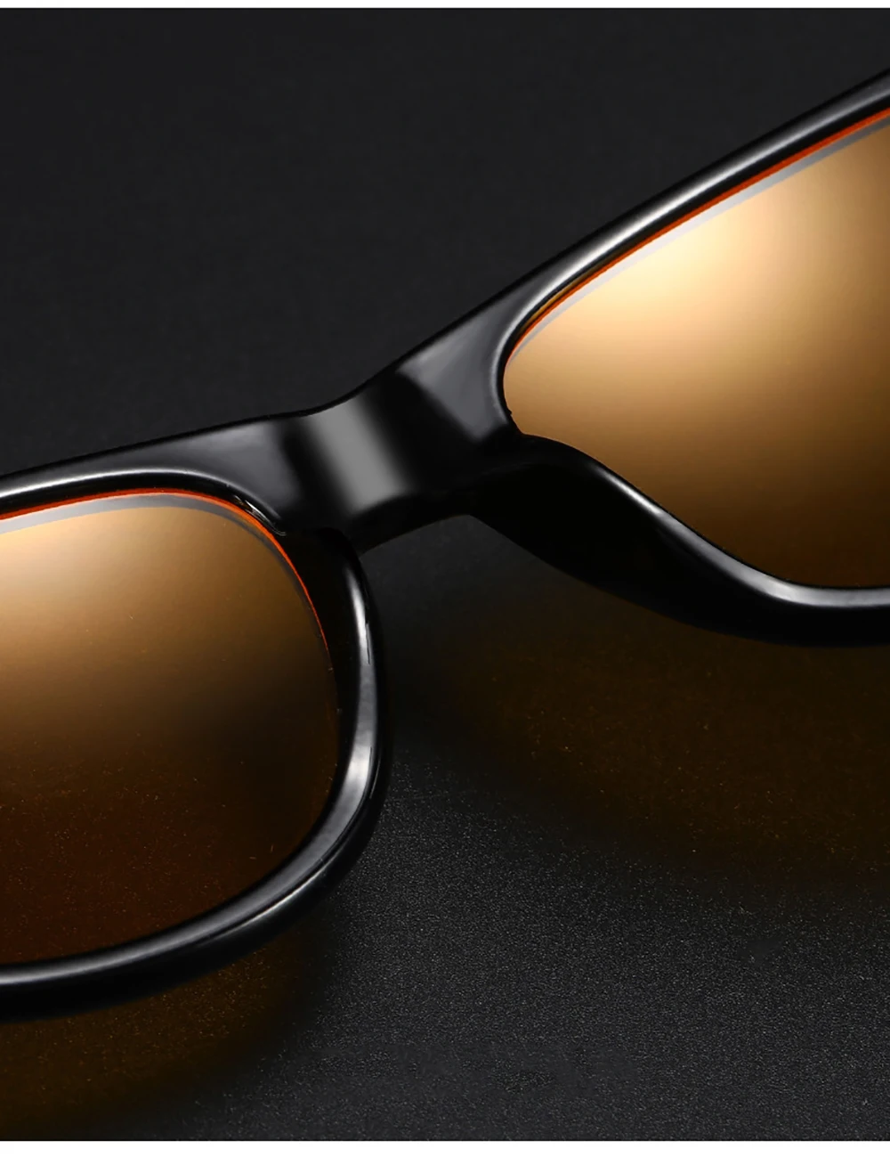 VIVIBEE Nachtsichtbrille mit Blaulichtfilter für Männer, Eckige Computerbrille, Gaming-Brille für Frauen, Orange Brillen – Detail 7