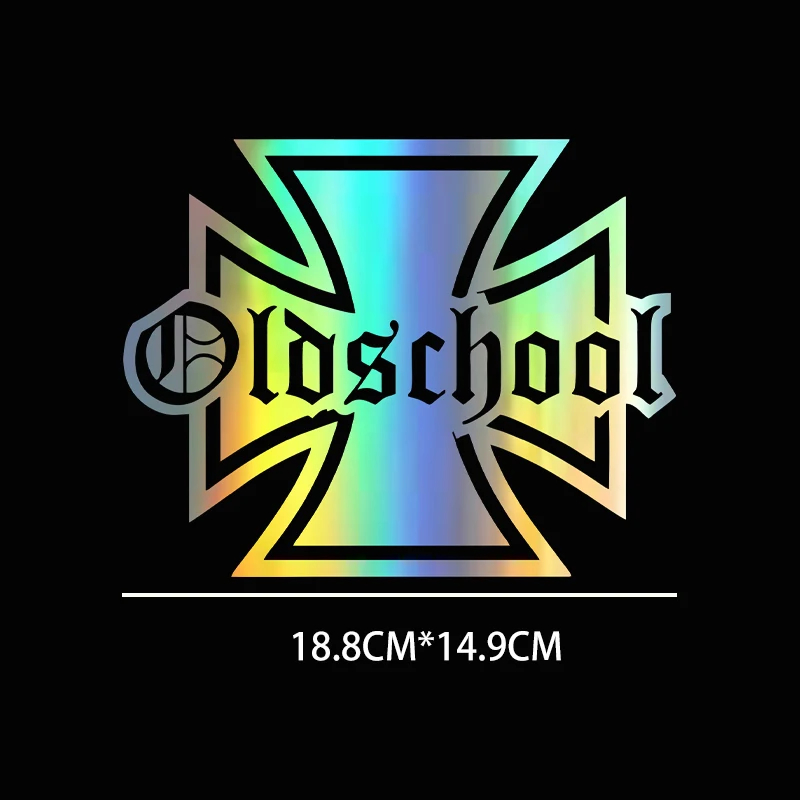 Old School Personality Vinyl Sticker, Black Silver Styling Decal, Universal Car Truck Window Exterior Decoration Accessories
