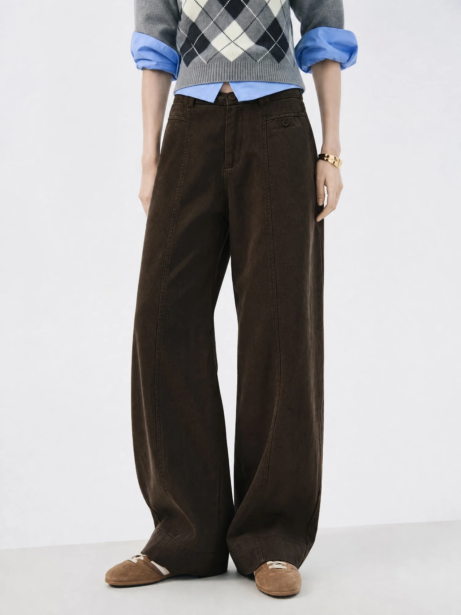 Anti-Wrinkle Cotton Lyocell Casual Pants High Waist Wide Leg Knife  Long Trousers Comfortable Fashion Ladies' Jeans