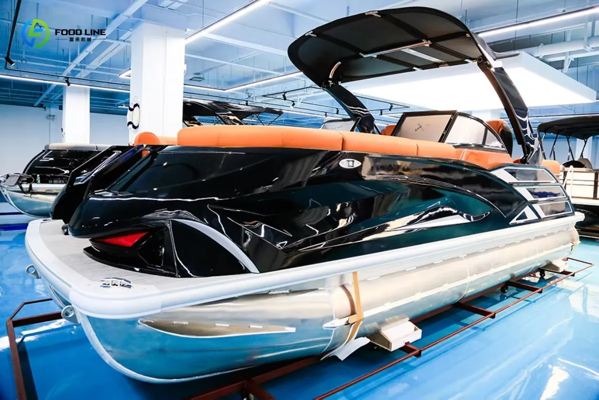 Luxury Family Cruiser Pontoon Boat 6.7M 12 Passenger Custom Layout Optional Steering Swim Ladder OEM Customized