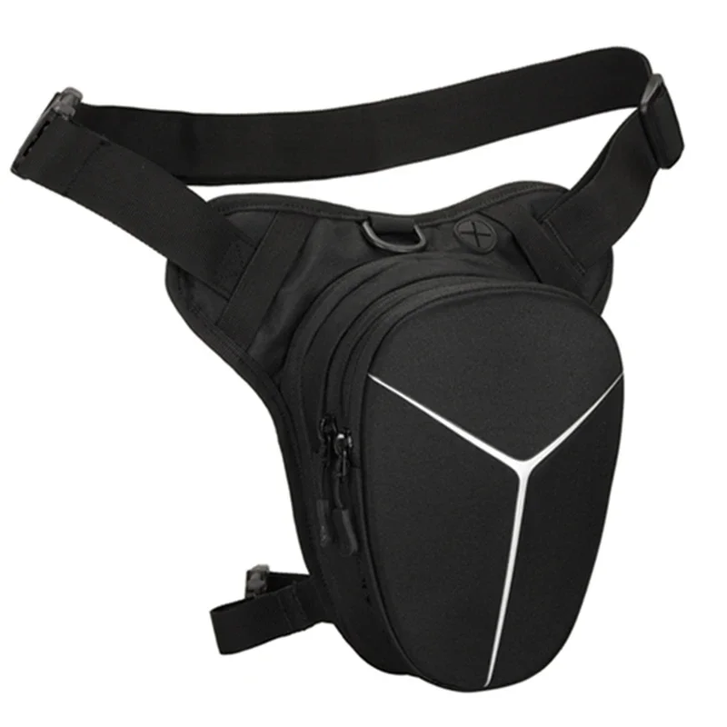 Men Waist Pack Leg Belt Bag Motorcycle Rider Reflective Hard Shell Nylon Tactics  Cross body Hip Bum Fanny Thigh Bags