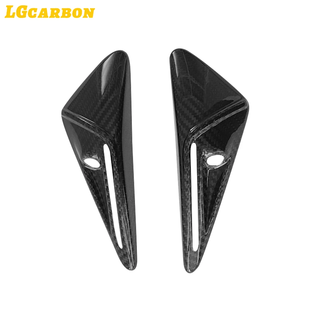 LGcarbon 2PCS Side Camera Cover 100% Real Carbon Fiber for Tesla ModelY Model 3 2020+ Highland  Leaf Board Protection