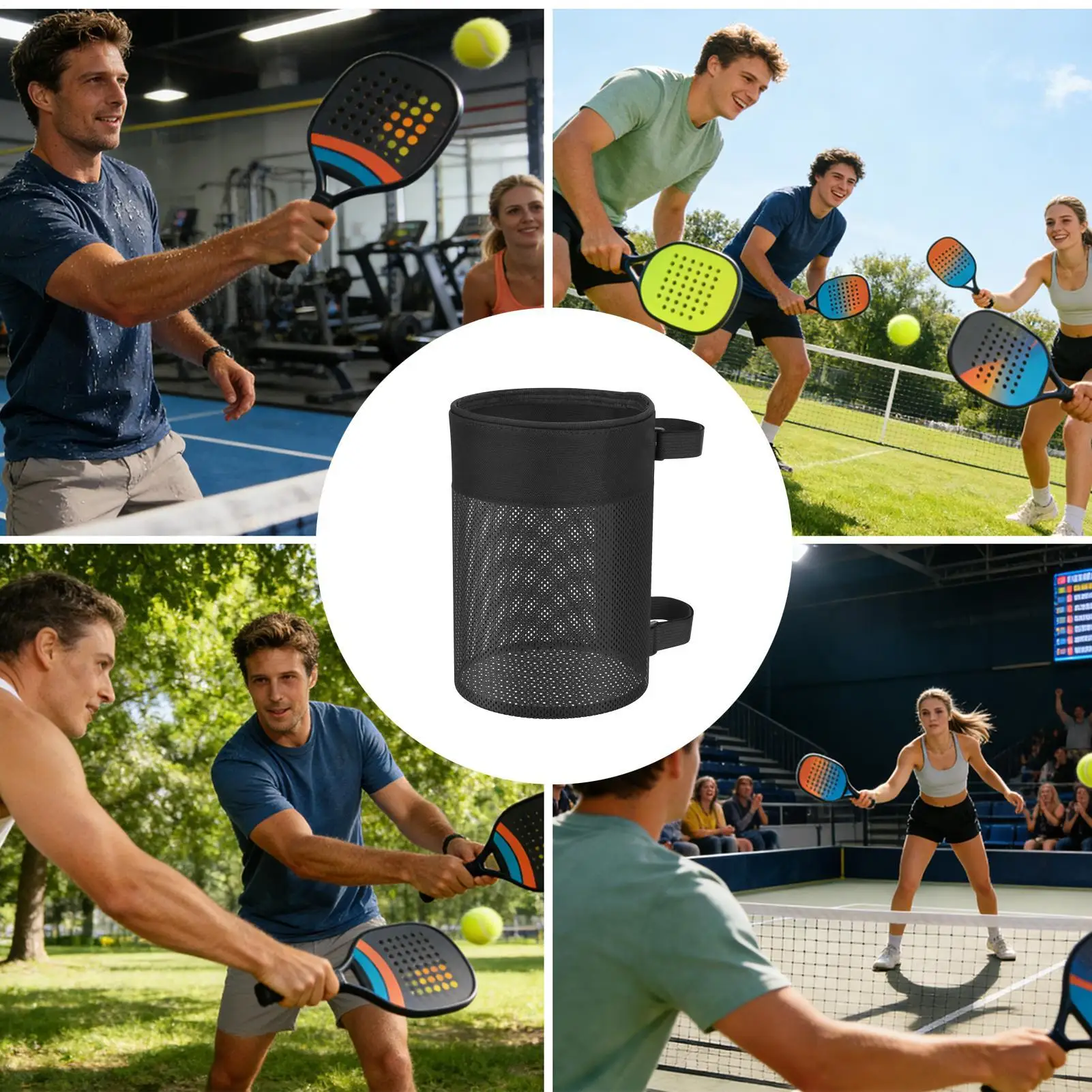 

Сумка-органайзер для мячей для пиклбола большой вместимости, складная, для мужчин, женщин, мальчиков, девочек и подростков