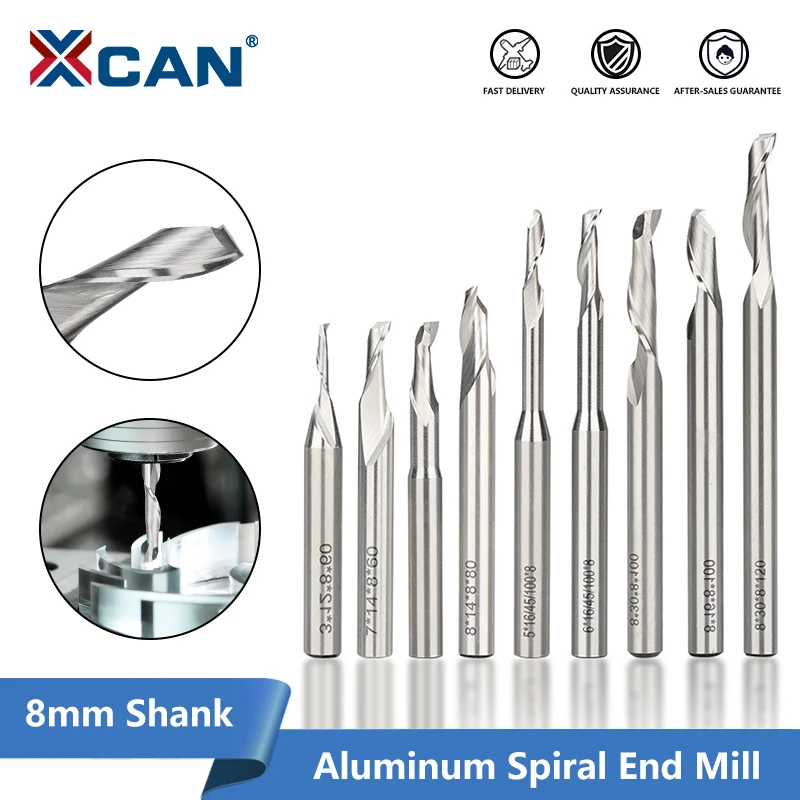 Xcan Hss Fresa mm Shank Gravura Bit para Janela de Alumínio Corte Único Flauta Fresa Cnc Cortador de Alumínio Roteador Bit