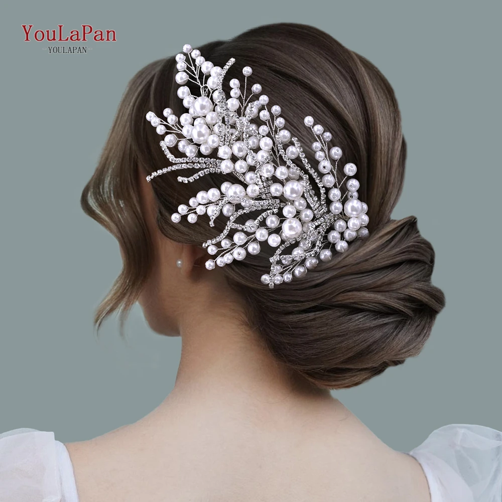 

YouLaPan Bridal Wedding Headband Women Pearl Headwear Banquet Party Exquisite Hair Accessories Handmade Hairband HP739