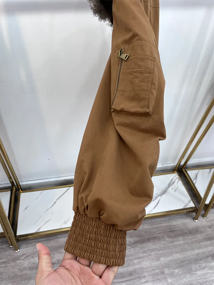 ファッション冬天然羊ラムファー襟付きコート女性用グースダウンジャケット女性用コートパーカーパファージャケットアウター