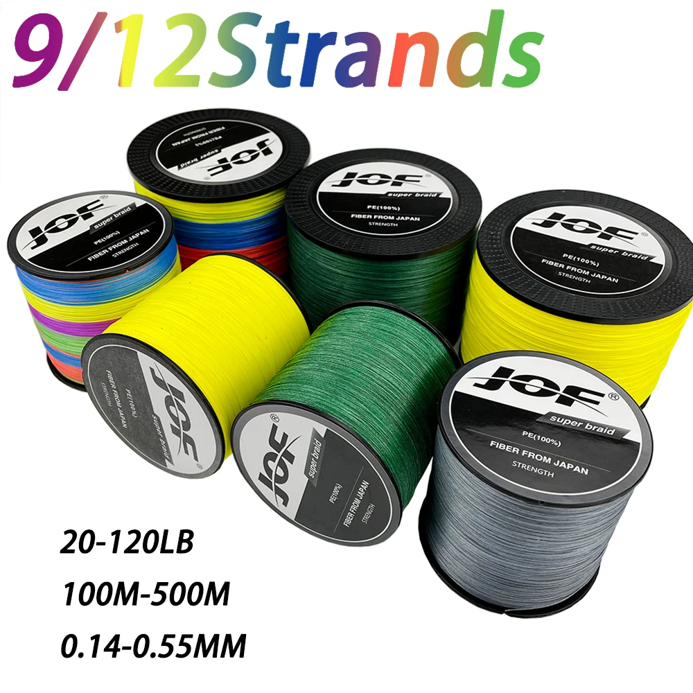 9/12 Strands Fishing Line Japan 20-120lb Super Smooth PE Multifilament  Abrasion Resistance Wire Saltwater Line Dia. 0.14-0.55mm