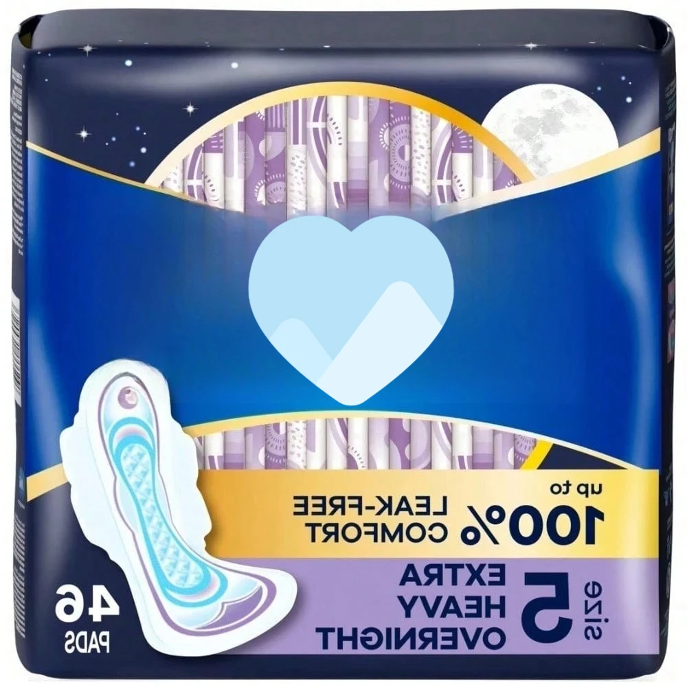 NEW Arrival,Ultra Thin Overnight Pads with Wings Extra Heavy Absorbency Sanitary Napkins for Women Size 5 46 Count Incontinence Protection Menstrual Pads