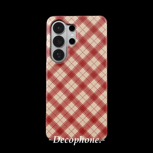 Luxury red checkered Double-layer Phone Case for Samsung Galaxy S20 FE S25 S26 Plus Ultra Edge 4G 5G FOR GOOGLE PIXEL 10A5G