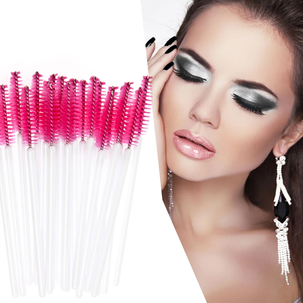 Brosse à cils jetable, baguettes de Mascara, applicateur, bobines de maquillage, 50 pièces