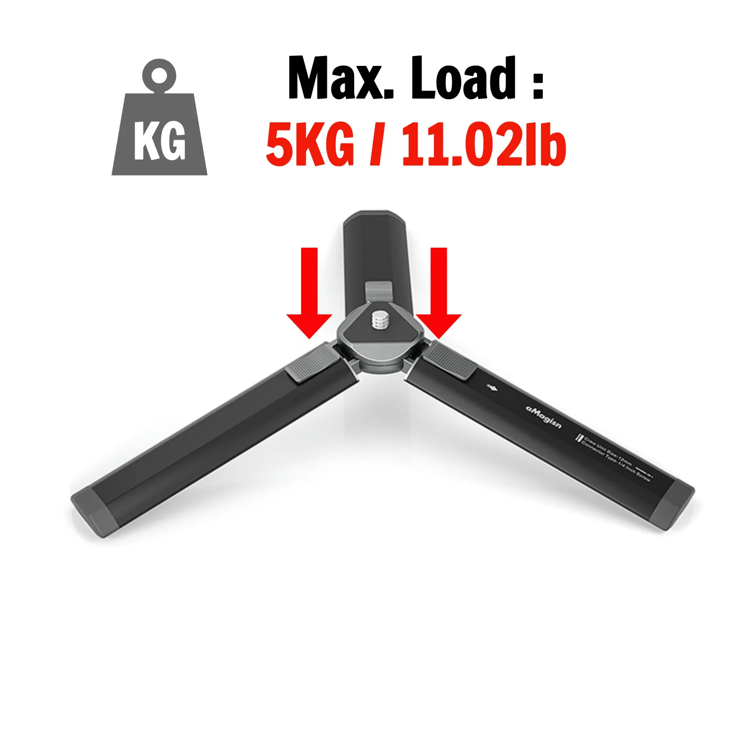 aMagisn Camera Tripod with 2-Level Height Adjustment , 1/4