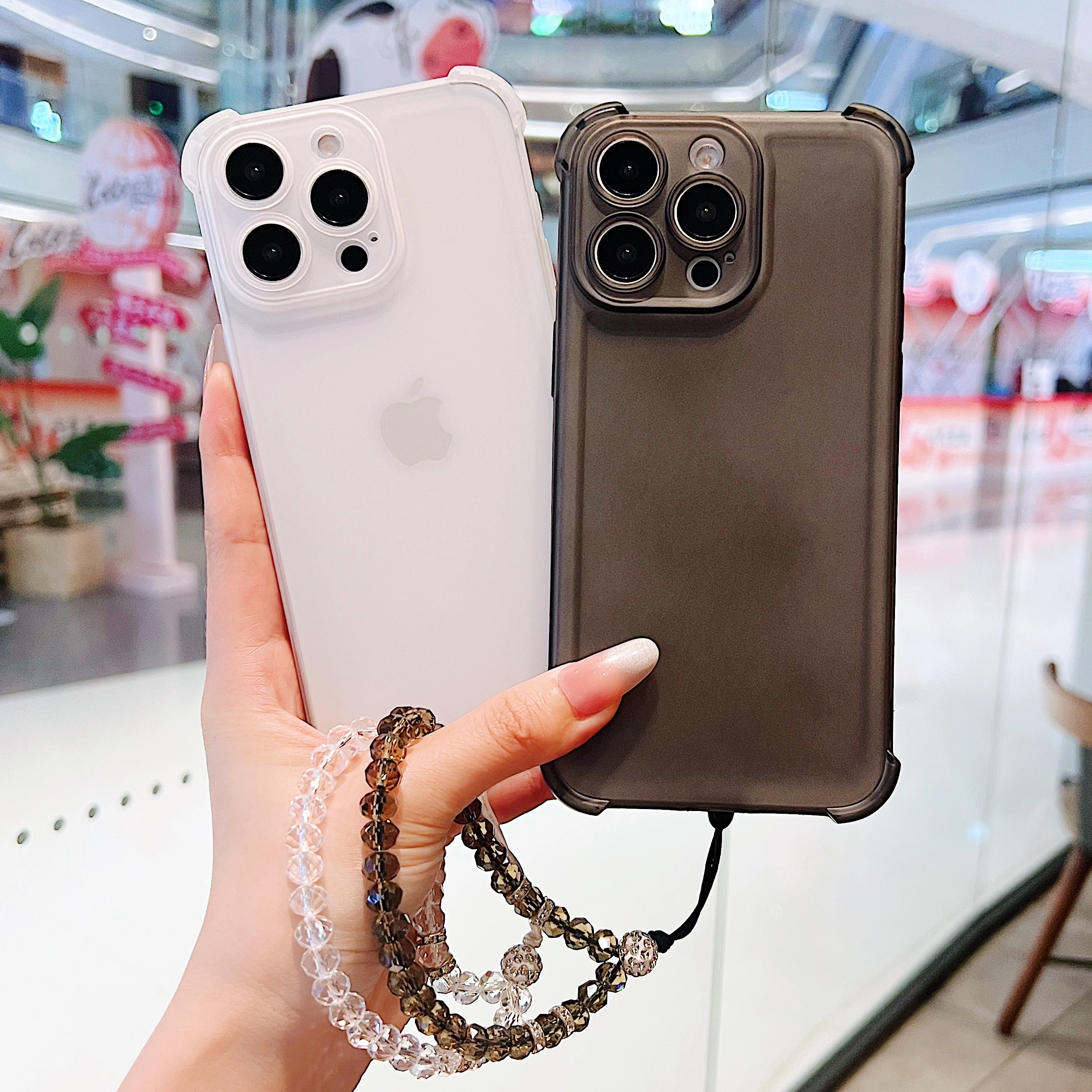 Handgelenkschlaufe Lanyard Handyhülle für iPhone 17 Pro Hülle iPhone 13 16 14 11 12 15 Pro Max 17 Air stoßfeste matte durchscheinende Abdeckung