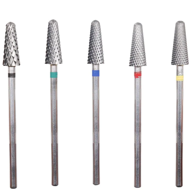 Cone Carbide Nail Drill Bit, Fresa para Manicure, Rotary Burr Nail Bits, Furadeira Elétrica Acessórios Ferramenta, 5mm, 3 ", 32"