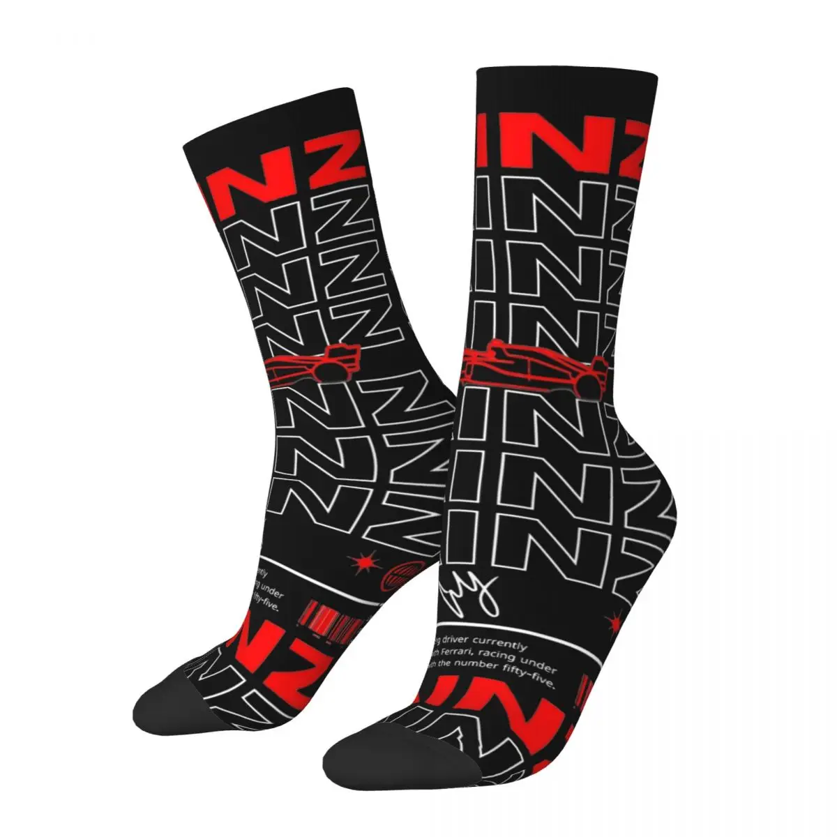 

Autumn Winter Colorful Men's Women's Driver Carlos Sainz Socks Non-slip Skateboard Socks