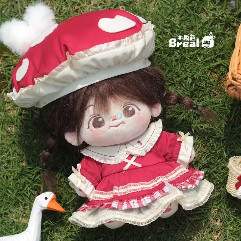 ملابس دمى قطنية، ملابس أصلية 20 سم، أرنب الفطر"، غابة خرافية لطيفة، أحمر وأبيض، لكل من الأولاد والبنات #4